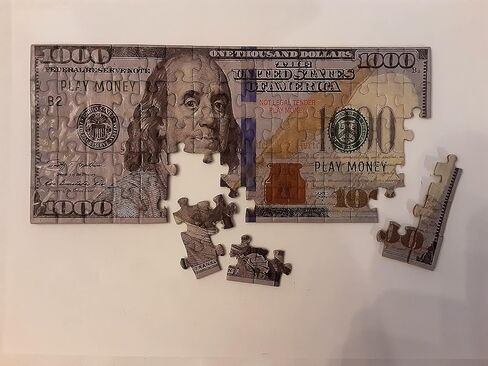 Dollar Bill Copy Money Puzzles - Adults Educational Kids Money Puzzle Souvenir Gift for Christmas Birthday Party Favor Mini Jigsaw Puzzle 9 x 4 in. (5.000) in Saudi Arabia