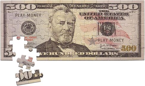 Dollar Bill Copy Money Puzzles - Adults Educational Kids Money Puzzle Souvenir Gift for Christmas Birthday Party Favor Mini Jigsaw Puzzle 9 x 4 in. (5.000) in Saudi Arabia