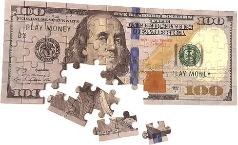 Dollar Bill Copy Money Puzzles - Adults Educational Kids Money Puzzle Souvenir Gift for Christmas Birthday Party Favor Mini Jigsaw Puzzle 9 x 4 in. (5.000) in Saudi Arabia