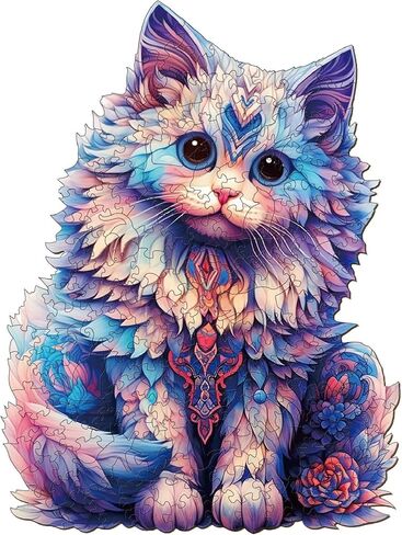 الألغاز الخشبية للبالغين - ألغاز Cat Ragdoll ألغاز الخشب البالغ - الألغاز الخشبية بانورامسو للألغازات حيوانات فريدة من نوعها (M - 8.6 * 11.4in -200pcs) in Kuwait
