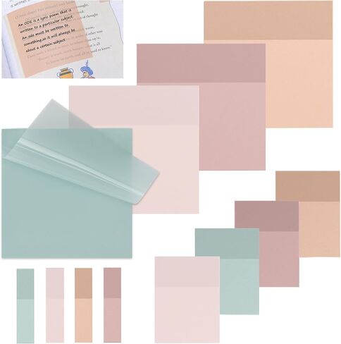 EOOUT 480pcs Transparent Sticky Notes, Multi Size Clear Sticky Notes Tabs Set for Annotation Books Page Markers Index Bible Accessories, Aesthetic School Study Supplies in Kuwait