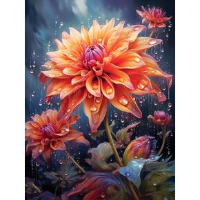 Bimkole 5D Diamond Painting Kits Flower, Full Drill Yellow Rose Water DIY Rhinestone Embroidery Set Paint with Diamonds Art by Number Kits Cross Stitch Home Wall Craft Decoration Painting 12x16in