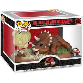 Dr. Sattler Funko Jurassic Park POP! Moment Vinyl Figurine with Triceratops Special Edition 9 cm