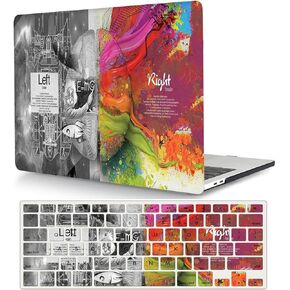 Laptop Case Compatible with New MacBook Air 13.6 inch Case 2022 M2 Chip Model A2681, 3D Color Printing Matte Plastic Hard Shell Case Cover & Keyboard Cover Skin - Left & Right Brain