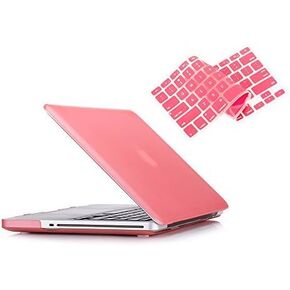 RUBAN Case Compatible with MacBook Pro 13 inch 2012 2011 2010 2009 Release A1278, Plastic Hard Case Shell and Keyboard Cover for Older Version MacBook Pro 13 Inch with CD-ROM - Pink
