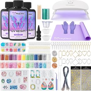 HeyClear 100g UV Resin kit with Molds, Tools for Beginners Jewelry Making in Saudi Arabia