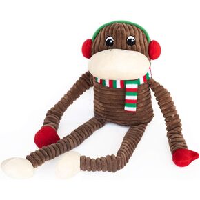 ZippyPaws Holiday Crinkle - Squeaky Plush Dog Toy (Santa, Large)