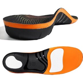 Plantar Fasciitis Insoles for Standing All Day, Heavy Duty High Arch Suppport Pain Reflief Orthotic Insert for Flat Feet Women Men Work Boots Shoe (Black, L | Men 10.5-12/WOMEN 11.5-13)