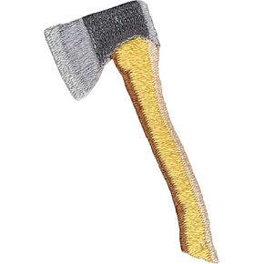 Wooden Axe - Camping Ax - Wood Handled - Embroidered Iron on Patch