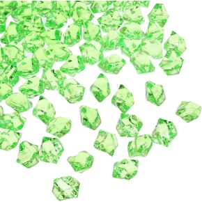MECCANIXITY 2500pcs Fake Ice Rocks Acrylic Bright Green Crystals Gems Stones Dazzling Crushed Ice Sparkling Fake Diamonds for Vase Fillers
