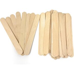 Jumbo 6 Inch Wooden Multi-Purpose Popsicle Sticks,Craft, Ice Cream, Wax, Waxing, Tongue Depressor Wood Sticks [100 Count]
