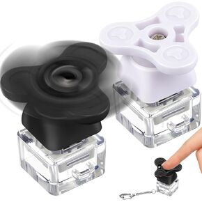 Taiyin 2 Pcs Keyboard Fidget Toys Fidget Spinner Keyboard Toys Clicker Keychain Decompression Stress Relief Favors Gifts for Adult to Relief Stress Pass The Time, Black,White