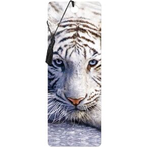 Bookmark - White Tiger Repose from Deluxebase. A Tiger Bookmark with lenticular 3D Artwork Licensed from Renowned Artist David Penfound