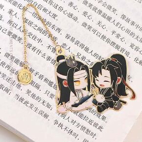 الصينية مو زو شي المرجعية ， Grandmaster of Cultivation Wei Wuxian Lan Wangji Metal Hollowing Bookmark ، أغلفة الكتب وإكسسوارات الكتب in Kuwait
