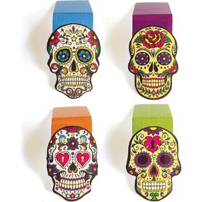 Paper House Productions Cliplets Set of 4 1" Magnetic Die-Cut Page-Top Bookmarks - Sugar Skulls