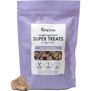 King Lou Pets - Whole Duck Hearts for Dogs and Cats - USA-Made Freeze Dried Duck Hearts - Taurine, Zinc, and Iron - Contains 30-50 Whole Hearts