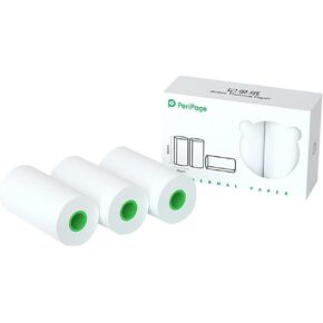 White thermal paper roll that can last for 10 years. 57 30mm / 2.21.2 inch BPA-free black font printing paper for Peripage A6 / A8 / P6 Paperang P1 / P2 thermal printer, 3 rolls