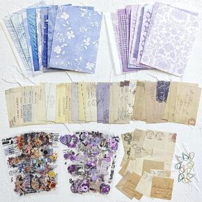 YOJO Scrapbook Paper, 267PCS Scrapbook Supplies Kit, Texture Aesthetic Decorative Craft Paper Include Stickers for Planner, Bullet Journaling, Junk Journal, Craft Gifts for Women Girls