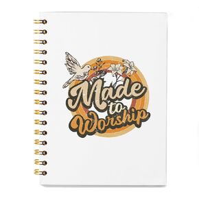 SZERE Christian Bible Notebook Journals, Made to Worship, Christian Gifts, Notebook Gifts for Women, Notebook Journal for Work Office School Student Teacher, Hardcover Spiral Notebook 5.5x8.3