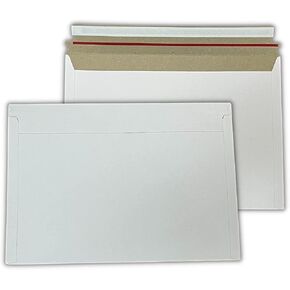 Rigid Mailers Envelope for Photos, Pictures, Prints, Documents, calendar, Files, CD - Size 9.25 x 13 - Small Business Packaging Supplies - 10 White Cardboard Mailers Peel & Seal Stay Flat Photo Mailer