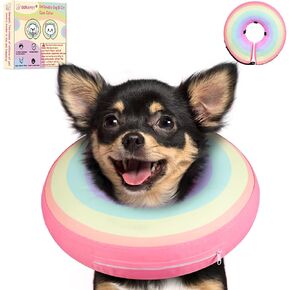 Inflatable Dog Cone Collar Alternative After Surgery, Soft Donut Neck Cone for Beagle Dachshund Medium Dogs, etc, Comfortable Protective E Collar Recovery Cone Not Block Vision