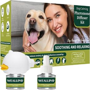 Dog Calming Diffuser Kit for Dog Anxiety Relief, 5-in-1 Dog Pheromone Diffuser Kit with 1 Diffuser +4 Refill 48ml Vial for 120-Day Use, Reduces Separation Anxiety, Aggression, and Stress