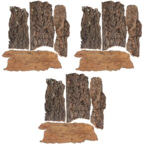 balacoo Terrarium Tree Bark: 12pcs Reptile Bark Decoration Natural Cork Bark Backdrop Reptile Tank Background Leopard Cork Bark - Tarantula Enclosure Accessories