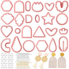 104 PCS Polymer Clay Clay Kits for Occles Making ، Pagow 24 PCS Class Clay Concters ، Mini Clay Jewelry Cutters Tools with 30 Jump Rin in Kuwait