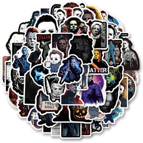 61pcs Michael Myers Stickers for Cartoon Cute Girls Boys Teenagers Adult Water Bottles Laptop Suitcases Birthday Toy Decoration Kids Holiday Party
