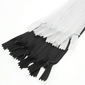 Leekayer 16 Inch Invisible Zipper for Sewing Craft Dress Bag 3# Black White 40.64cm Nylon Hidden Zipper for Pillow Cushion Mattress Dog's Bed DIY Closed End Replacement Zipper 10 PCS/Pack Bulk