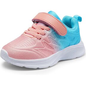Harvest Land Toddler Glitter Tennis Shoes Slip On Boys Girls Sneakers Casual Running Shoes Woven Breathable with Soft Soled Sports Hook-Loop Outdoor Shoes