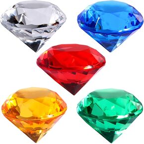 40PCS 30mm Multi-Colored Acrylic Gems Plastic Gemstones for Pirate Treasure Party Decoration Table Decorations Vase Filler (Multicolored)
