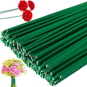 Xilanhhaa 100 pcs 14 بوصة 18 مقياس الأزهار سلك الأزهار ، الأسلاك الورقية الزهرة الخضراء ملفوفة ، صياغة الجذعية الأزهار DIY لترتيبات الزهور الاصطناعية ، باقات صنع الزهور لوازم