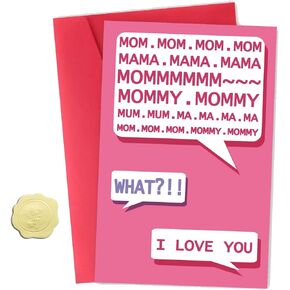Funny Birthday Card for Mom, Mom Birthday Card for Mother Wife Her, Thank you Card for Grandma Stepmom, Cute Greeting Card for Parents, Mother's Day Card from Kids