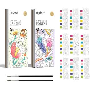 Mideer Watercolor Painting Book للأطفال الذين تتراوح أعمارهم بين 4-8 ، جيب ألوان المائية الفنون والحرف اليدوية للأطفال الصغار ، أنشطة السفر الطلاء مع كتاب تلوين المياه للأطفال 3-8 (3 عبوات)