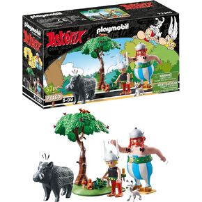PLAYMOBIL Asterix 71160 Wild Boar Hunting, With Tilting Tree, Toy for Children Ages 5+