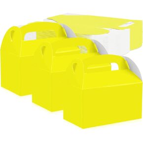 Gable Candy Treat Boxes,30 Pack Treat Boxes Party Favor Candy Boxes Goodie Gable Boxes DIY Bags Assorted Bright Colors Cardboard Paper Box for Christmas Party Decorations Birthday Party (Yellow)