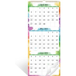 2025-2026 Calendar - 3 Month Wall Calendar 2025-2026 Display (Folded in a Month), May 2025 - Jun 2026, 11" x 26", Vertical Calendar with Thick Paper, 2025-2026 Wall Calendar Perfect for Organizing & Planning