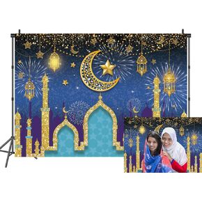 عيد مبارك الخلفية المسلمة العربية العرب الخلفية الفانوس مون ستار ستار ديكور التزيين حفلة التصوير الفوتوغرافي صور بوث (7x5ft)