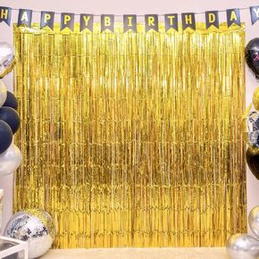 4 Pack Large Rainbow Foil Fringe Curtain-13.2x6.6ft Rainbow Tinsel Streamers Backdrop, Fuller-Effect Colorful Photo Backdrop for Birthday Decorations, Rainbow Party, Back to School, Photo Booth Props