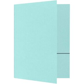 LUXPaper 9" x 12" Presentation Folders | Two Pocket | Seafoam Blue | 100lb. Cover | 25 Qty