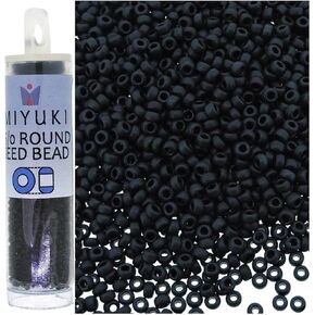 Miyuki Round Seed Beads Size 15/0 8.2g Matte Black