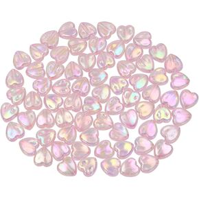 Tupalizy 100PCS Mini Acrylic Heart Beads 9mm AB Color Heart Charms for Jewelry Making Bracelets Necklaces Earrings Key Chains Accessories DIY Crafts Valentine’s Day Christmas Birthday Gifts (Rose Red)