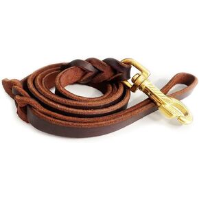 Short Leather Leash for Dogs, 2FT Leather Dog Leashes, 2ft Training Leash for Large Dogs, 2 foot Training Leash for Medium Dogs, Short Leather Dog Leashes for Small Dogs, Leather Leash for Dog 1/2inch
