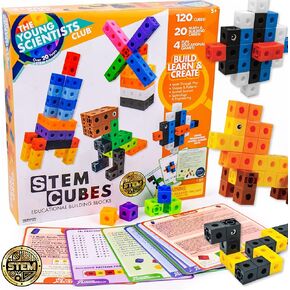 STEM Cubes, Build, Learn & Create with 100+ Math Cubes Manipulatives, 4-in-1 Educational Games, Math Cubes for Kids Ages 4-8, Awesome Learn Through Play Toys