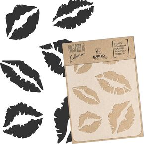 NAKLEO Painting Stencil for Crafts A5 5.9" x 8.3", Wedding Invitation Love Pattern, Reusable Plastic DIY & Scrapbooking Drawing Template, Decoupage Art Home Decor, Wall Wood Fabric Furniture