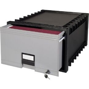 Storex 24-Inch Archive Locking Storage Box for Legal Size Files, Black/Grey (61155U01C)