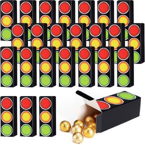 Honoson 24 Pcs Race Car Traffic Light Gift Boxes Transportation Racing Car Party Favor Box for Centerpieces Truck Themed Candy Container for Car Theme Construction Baby Shower Birthday Party Supplies