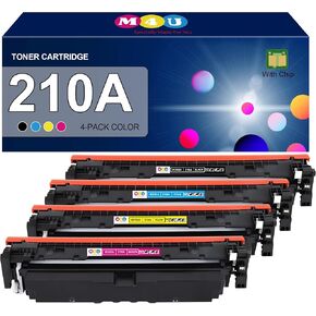 210A Toner Cartridges 4 Pack(with Chip) Replacement for 210A 210X Color pro MFP 4301fdw 4301dn 4301dw, Pro 4201dw 4201dn(Black Cyan Yellow Magenta)