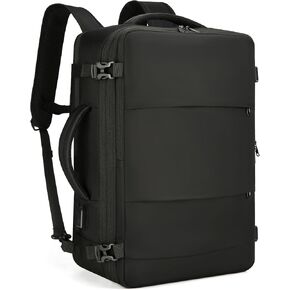Mountain Land Carry on Travel Backpack Expandable 40L Personal Bags for Airplanes Women Weekender Bag Laptop Bookbag with USB Charging Port (Black)